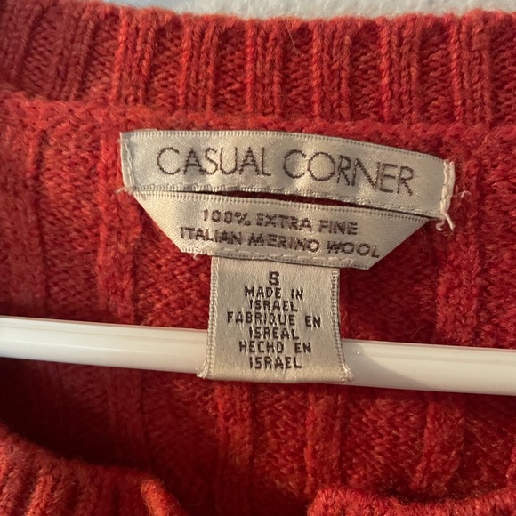 Vintage orange cable knit sweater 100% wool - Picture 2 of 3